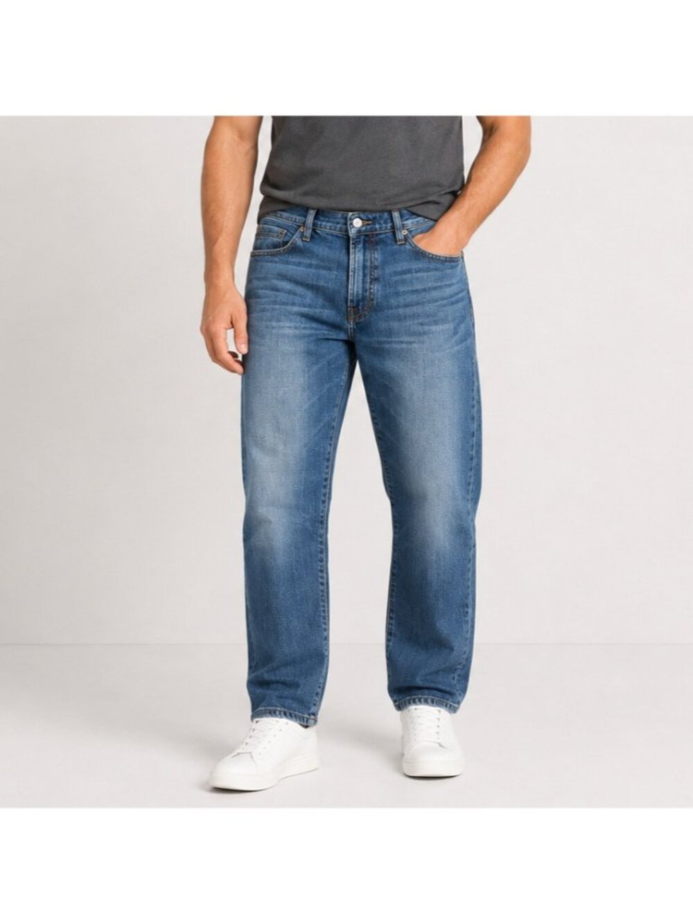 Liverpool Jeans Co Mens 32x30 Relaxed Straight Blue Denim Stretch Jeans